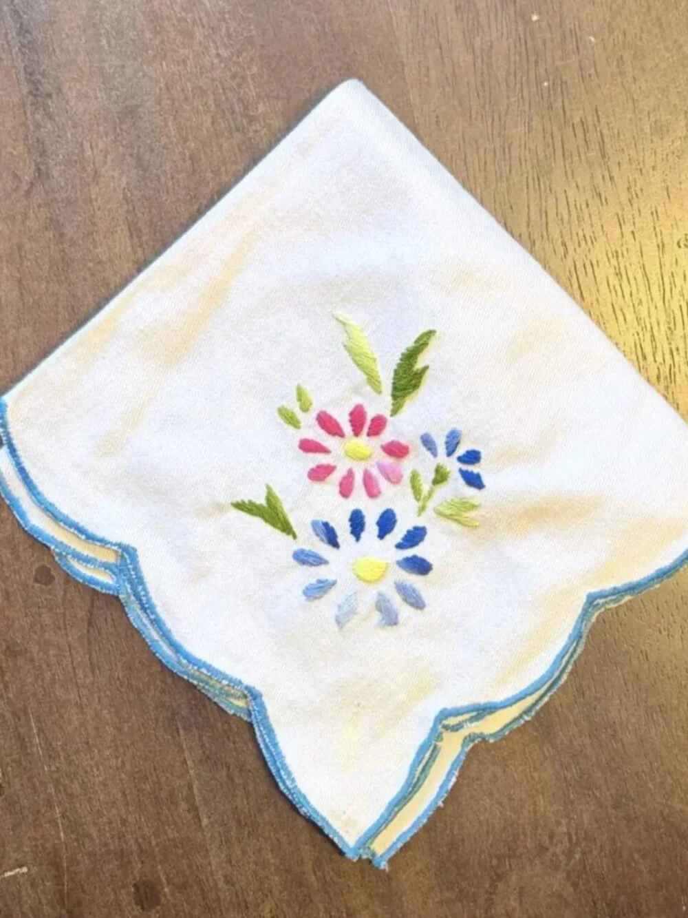 Vintage Embroidered Cotton Handkerchiefs